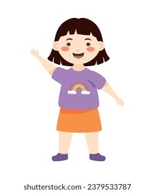 estudiante con vector de camisa arco iris aislado