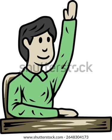 Student Raising Hand in Class