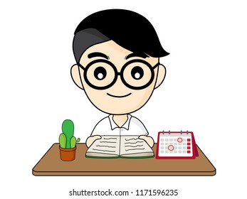 Student Reading Book