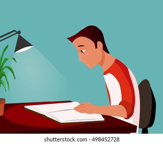 student reading a book
