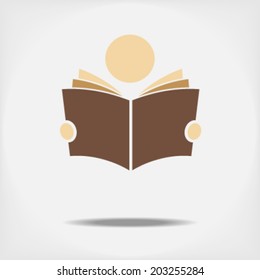 Student reading a book. Fully editable vector.