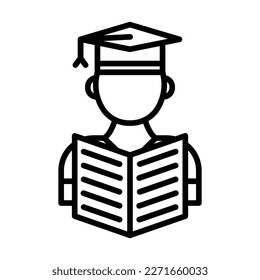 Student Reading Book Icon Design For Personal And Commercial Use