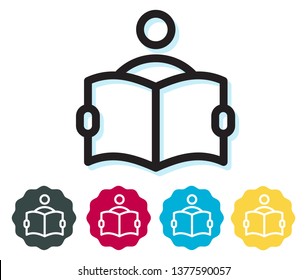 Student Reading Book Icon as EPS 10 File