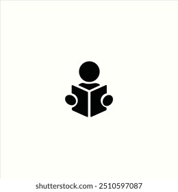 Student reading book vector icon design