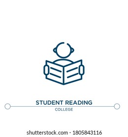student reading vector line icon. Simple element illustration. student reading outline icon from college concept. Can be used for web and mobile
