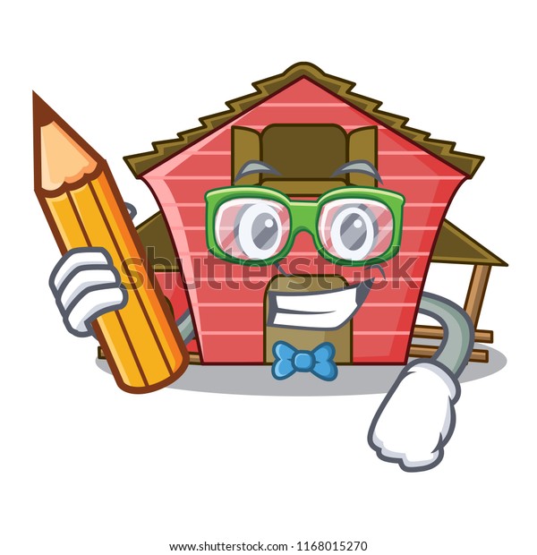 Student Red Barn House Character Cartoon Stock Vector Royalty