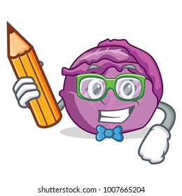 Student red cabbage character cartoon