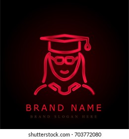 Student red chromium metallic logo