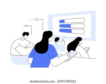 Student Response System abstract concept vector illustration. Group of diverse people using the Student Response System, smart classes, data visualizations, degree programs abstract metaphor.