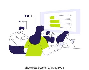 Student Response System abstract concept vector illustration. Group of diverse people using the Student Response System, smart classes, data visualizations, degree programs abstract metaphor.