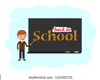 The student is responsible to the Board. Shows the welcome back to school. Vector illustration isolated on white background.