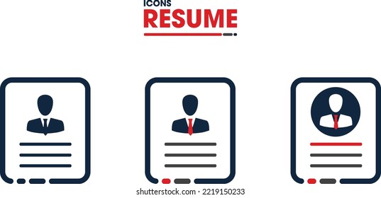 Student Resume Icons In Three Versions. Outline-filled, Modern, And Stylish Icon. Customizable To Fit Any Brand Identity.