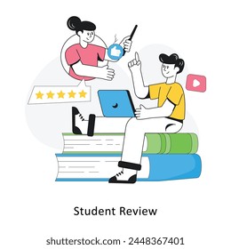 Student Review  Flat Style Design Vector illustration. Stock illustration