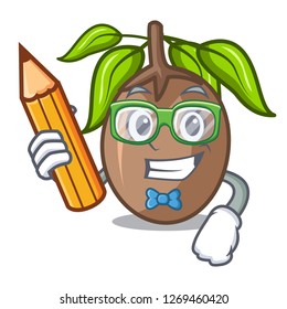 Student sapodilla fruit isolated on the mascot
