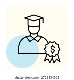Vector de la beca del estudiante, pixel perfecto, archivo del ilustrador 