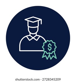 Vector de la beca del estudiante, pixel perfecto, archivo del ilustrador 