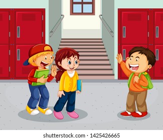 Student Cleaning School Hallway Illustration Stock Vector (royalty Free 