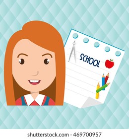 student school sheet notebook vector illustration graphic