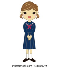 A student with school uniform /Vector illustration