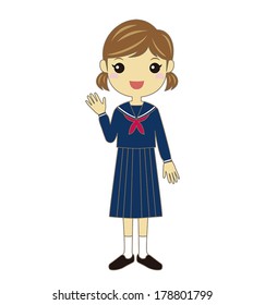 A student with school uniform /Vector illustration