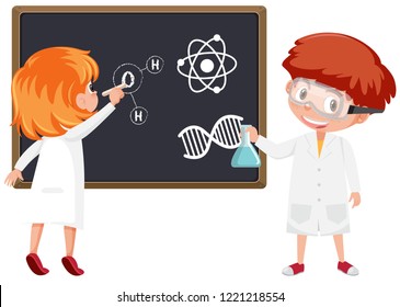 Studierende in der naturwissenschaftlichen Klassenillustration