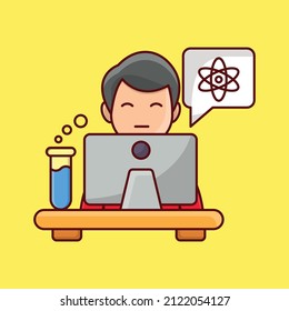student science study Vector illustration isolated on a transparent background. vector line flat icons for concept or web graphics.