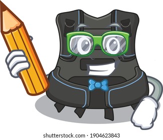 A student scuba buoyancy compensatormascot design study at home during pandemic