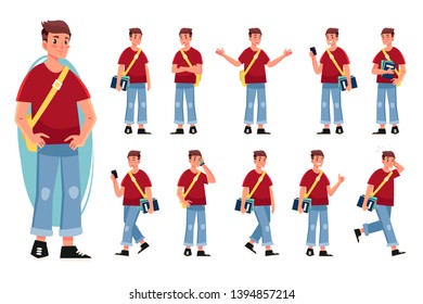 Student set with different postures