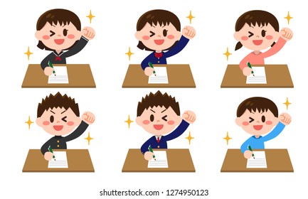 Student set to fill out the test / document
