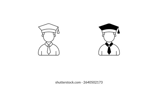 Student set icon with white background vector stock illustration