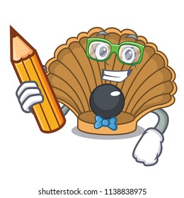 Student shell with pearl character cartoon