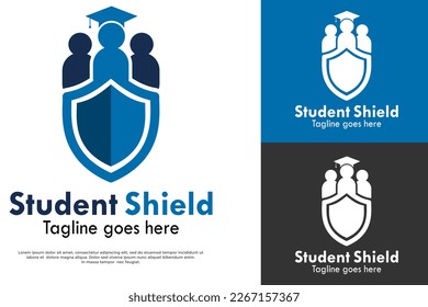 Student shield logo template illustration