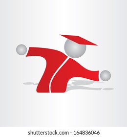 student with shirt symbol