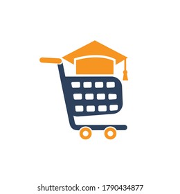 Plantilla de logotipo vectorial de tienda estudiantil. Adecuado para la educación.