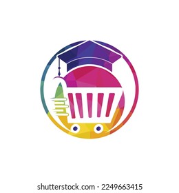 Plantilla de logotipo vectorial de tienda estudiantil. Adecuado para la educación.
