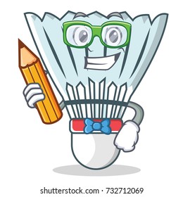 Student shuttlecock character cartoon vector art illustration