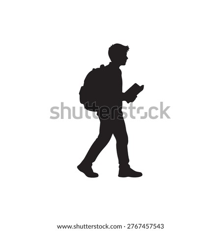 Student silhouette icon vector flat design.