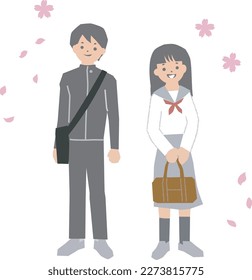 Student Einfache Illustration Set von Männern und Frauen