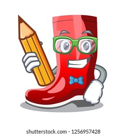 Student single of boots isolated on mascot