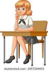 A student sitting at a classroom desk