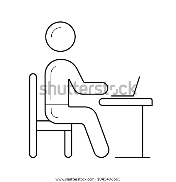 Student Sitting On Chair School Desk Stock Vector Royalty Free