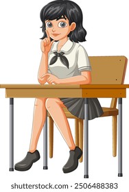 A student sitting at a school desk