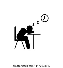 Student sleep time school icon. Element of back to school illustration icon. Signs and symbol collection icon for websites, web design, mobile app, UI, UX on white background