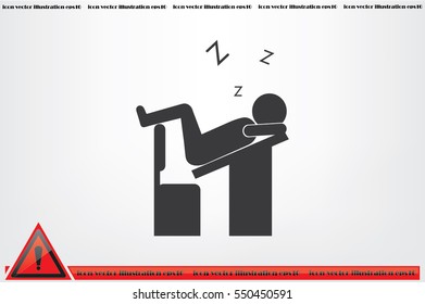 student sleeping on the table icon vector illustration EPS 10