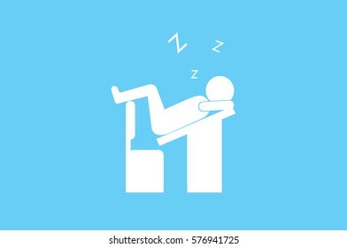 student sleeping on the table icon vector illustration.
