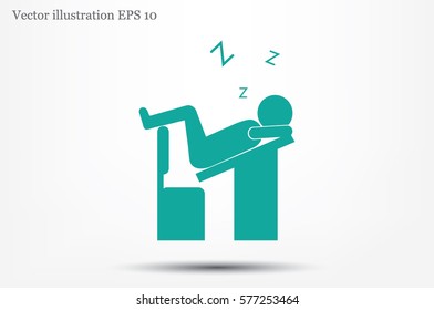 student sleeping on the table icon vector illustration.