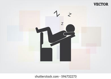 student sleeping on the table icon vector illustration EPS 10