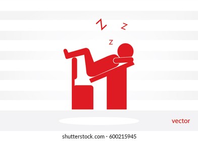 student sleeping on the table icon vector illustration EPS 10