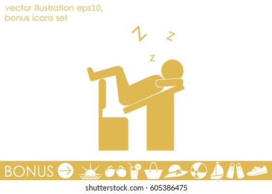student sleeping on the table icon vector illustration EPS 10