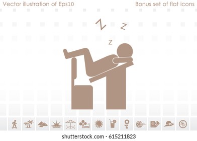 student sleeping on the table icon vector illustration EPS 10